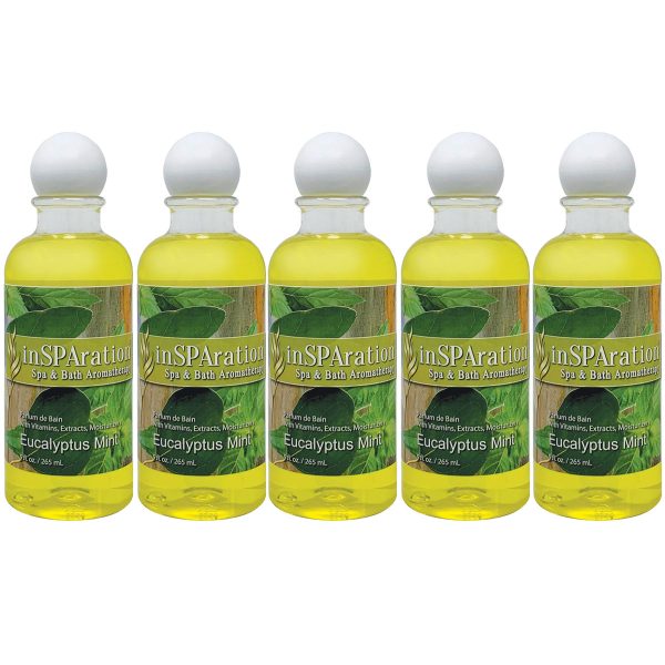 129X-12 Eucalyptus Mint inSPAration Spa and Bath Aromatherapy 9oz. (5 Count)