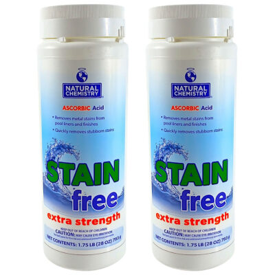 17395NCM Natural Chemistry Stain Free® Extra Strength Ascorbic Acid Pool Spa Stain Remover – 2 Bottles