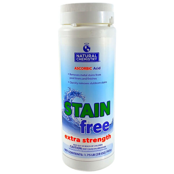 17395NCM Natural Chemistry Stain Free® Extra Strength Ascorbic Acid Pool Spa Stain Remover – 1.75 LB Bottle