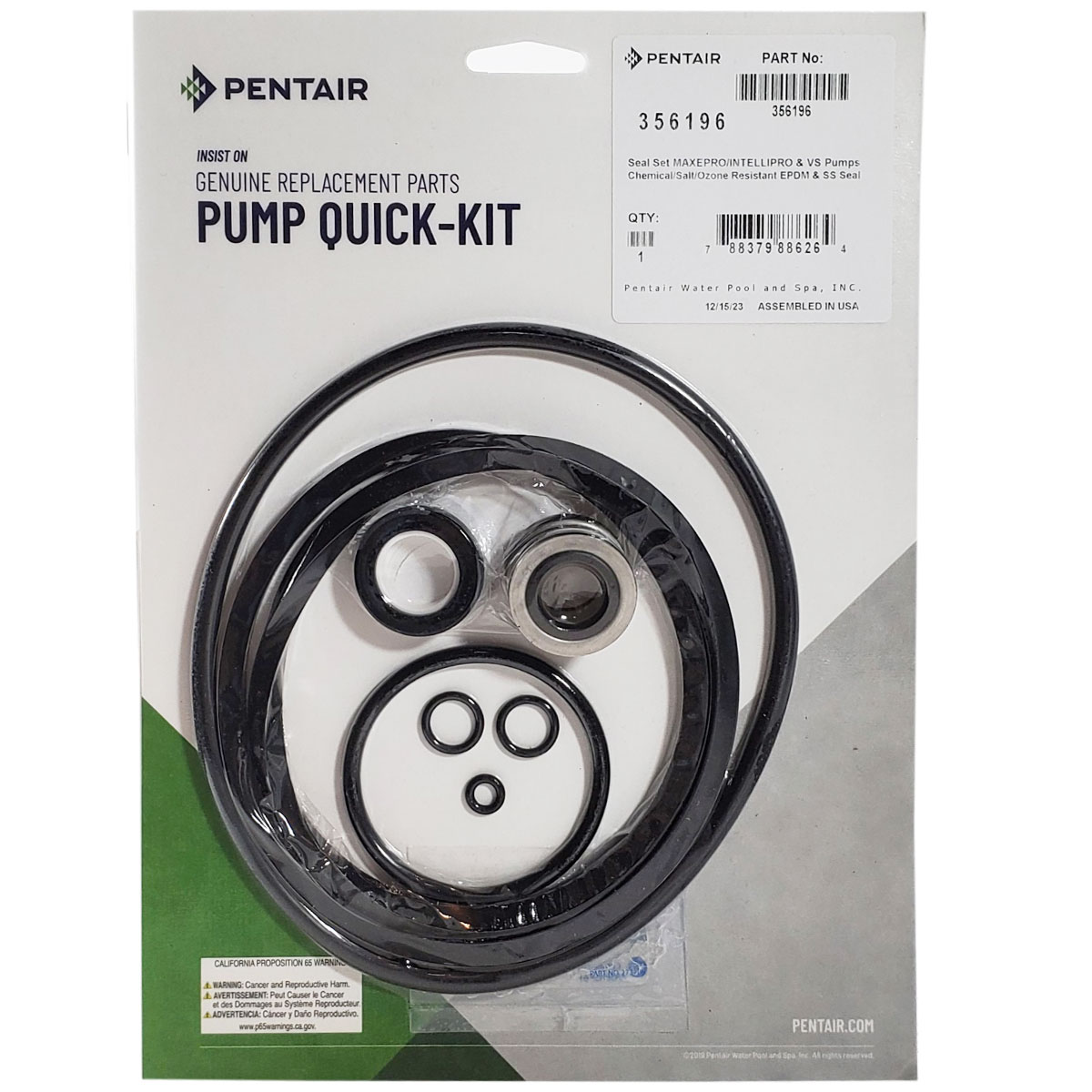 356196 Pentair Max-E-Pro IntelliPro VS Pumps Seal Kit