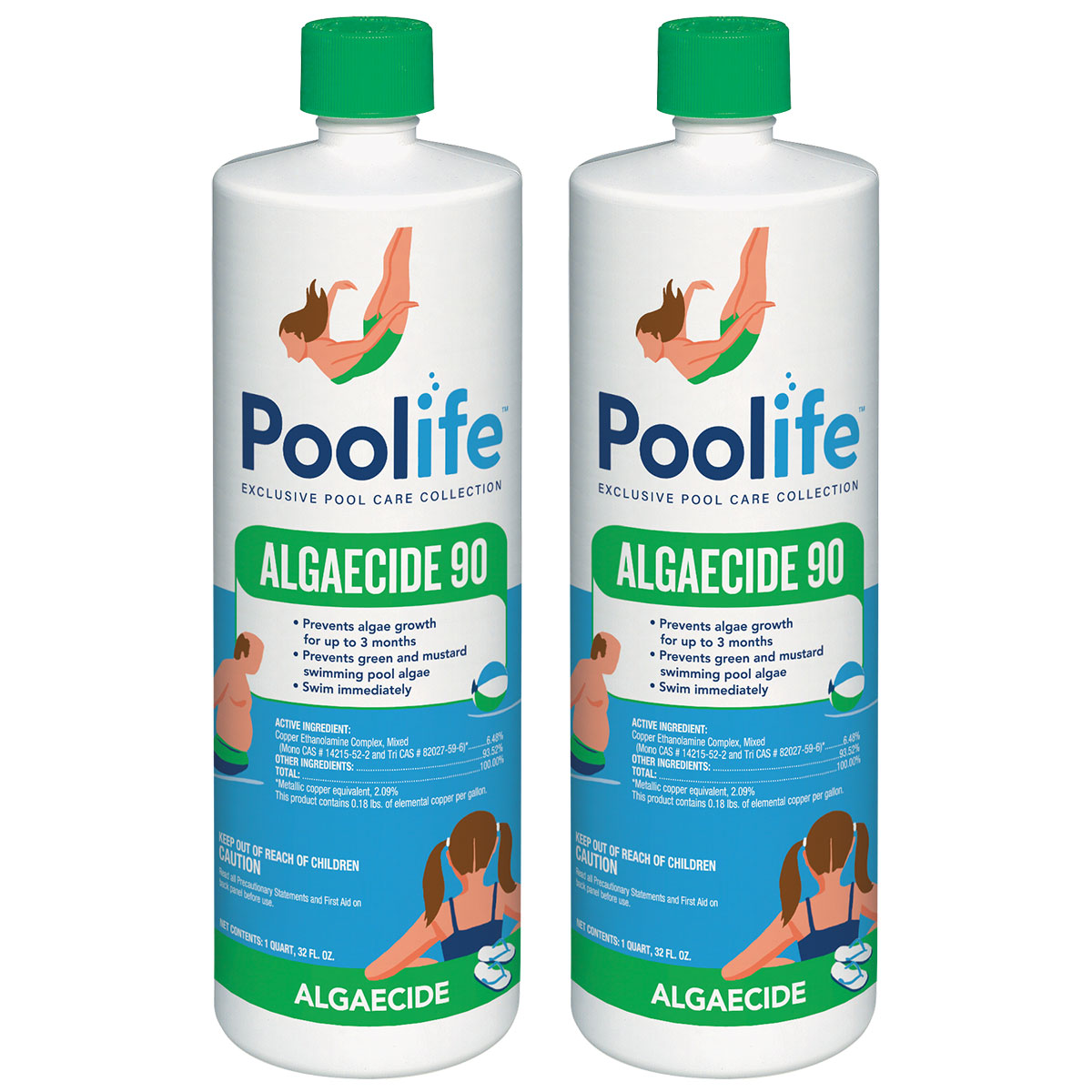 62088 Poolife Powerful 90 Swimming Pool Algaecide 90 - 2 Bottles