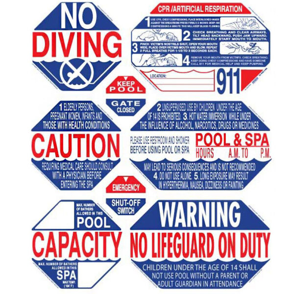 TGPS1001 California Swimming Pool 8-Way Safety Sign