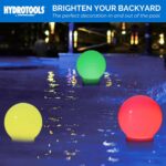 87290 Hydrotools 3 in. Pool Chlorine Tablet Feeder Floater Dispenser Solar Powered LED Light-Up Colorful Globe