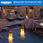 87295 Hydrotools 3 in. Pool Chlorine Tablet Feeder Floater Dispenser Solar Powered LED Light-Up Torch