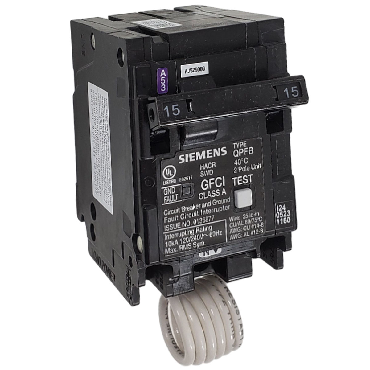 PA215GF Pentair Replacement GFCI Breaker 2 Pole 15 Amp