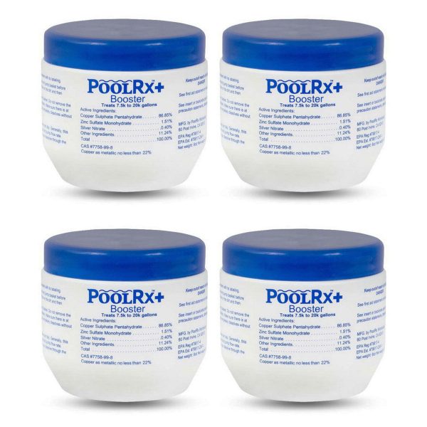 PoolRx Plus With Silver 7.5K-20K Pools Blue White Booster 4-Pack Multi-Pack