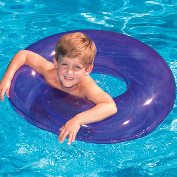 9019 Swimming Pool Inflatable 30 inch Candy Transparent Swim Ring