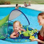 6038664 Swimming Pool Inflatable Baby Spring Float Canopy Octopus