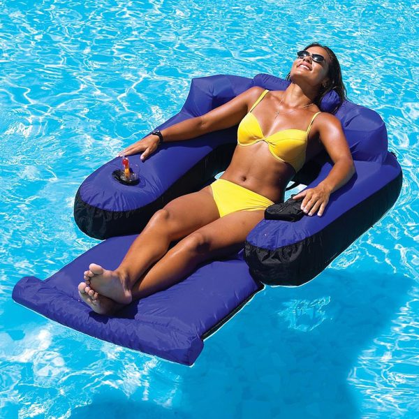 9047 Swimming Pool Inflatable Fabric Covered Ultimate Floating Lounger