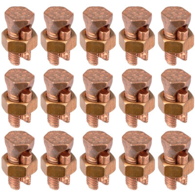 SB8 Bonding Wire Split Bolt Connector 16 - 8 AWG Copper Wire 15-Pack Multi-Pack