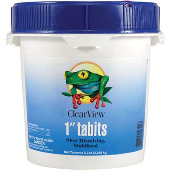 CVTS005 ClearView Swimming Pool Spa Chlorine Chlorinating 1 inch Tablets Pucks Tabs 5 lbs.