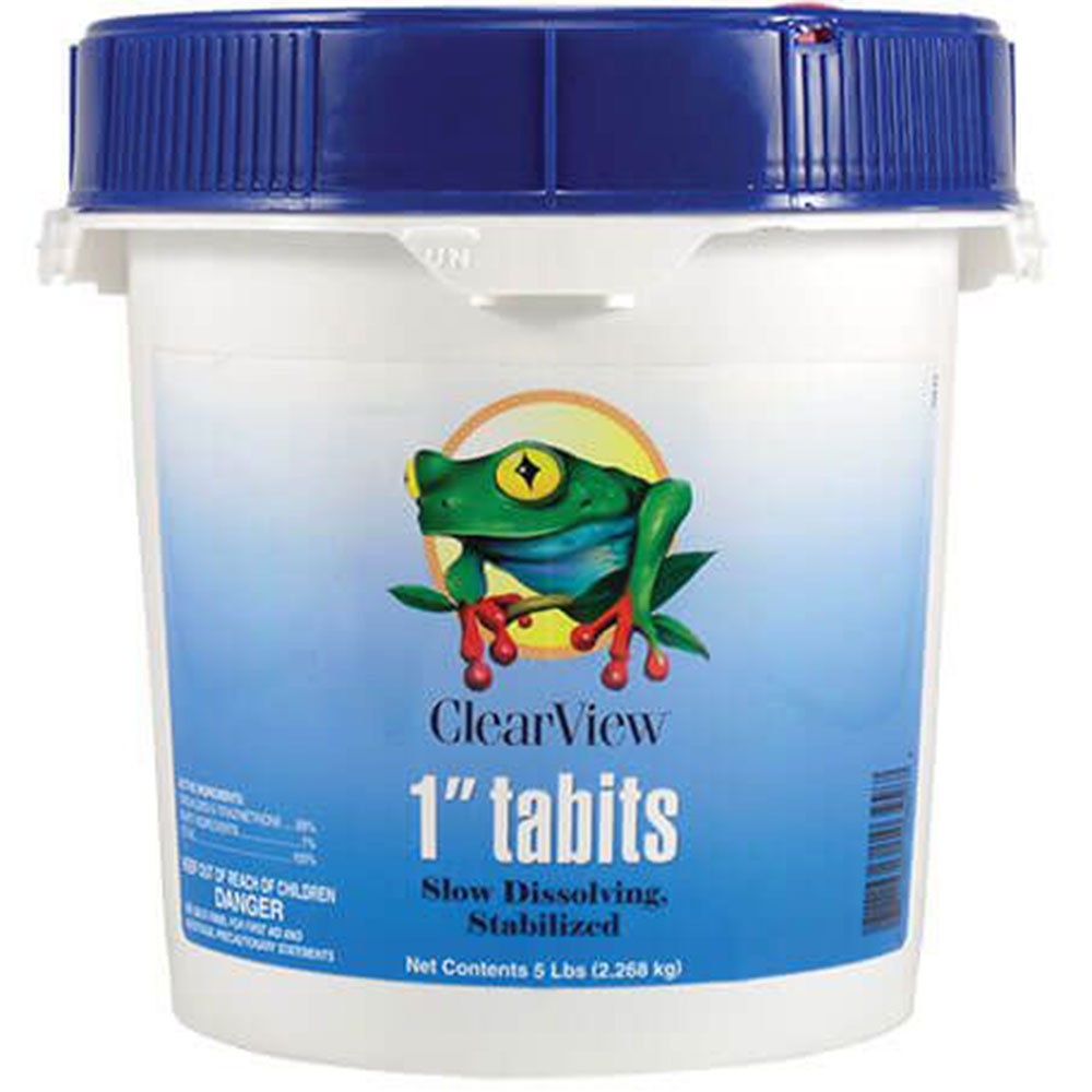 ClearView Swimming Pool Spa Chlorine Chlorinating 1 inch Tablets Pucks Tabs 5 lbs. CVTS005