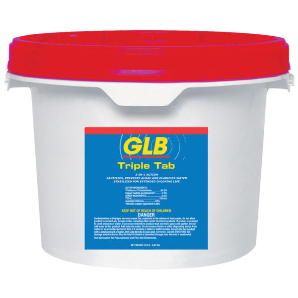 GLB Swimming Pool Chlorine 3in. Jumbo Tablet Triple Tab Jumbo 22.5 lb