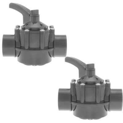 PSV2S2DGR Hayward® 2-2.5 in. PVC Diverter Valve 2 Port 2-Pack Multi-Pack