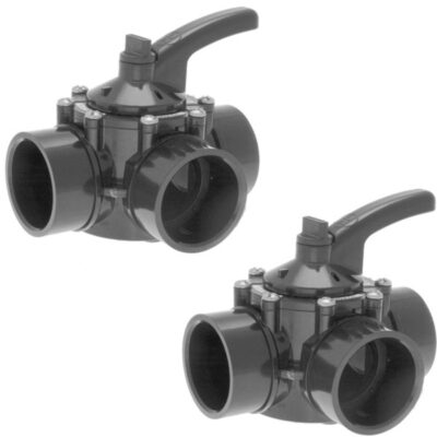 PSV3SDGR Hayward® 1.5-2 in. PVC Diverter Valve 3 Port 2-Pack Multi-Pack