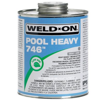 13569 IPS Weld-On PVC 746 Pool Heavy Gray Glue 1/2 Pint