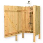 Rinse Traditional Swimming Pool Backyard Rustic Cedar Outdoor Shower