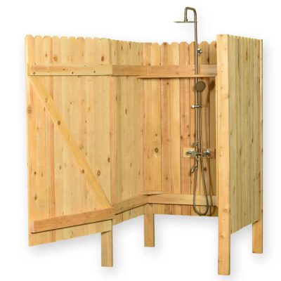 Rinse Traditional Swimming Pool Backyard Rustic Cedar Outdoor Shower