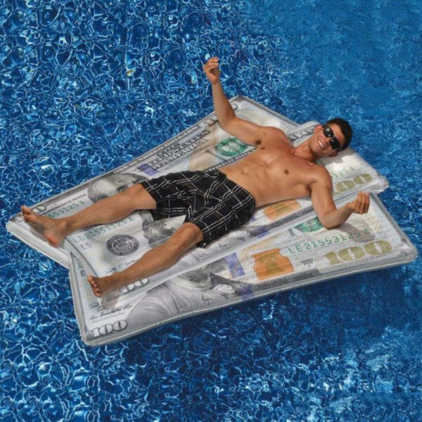 90523 Swimline Cool Cash $100 Bill Inflatable Pool Inflatable Float Mattress