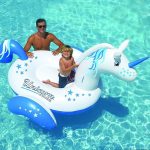 90708 Swimline Giant Inflatable Ride-On Unicorn Pool Float