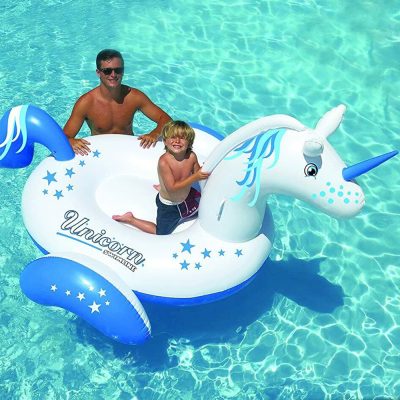 90708 Swimline Giant Inflatable Ride-On Unicorn Pool Float