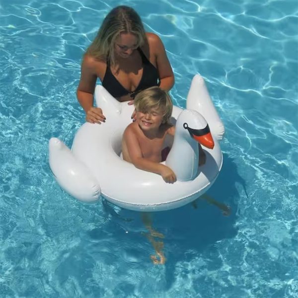 98400 Swimline White Swan Baby Seat Pool Float