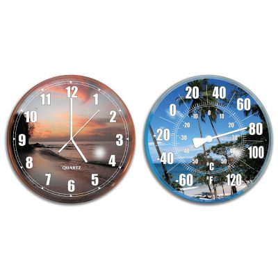 Swimming Pool Patio Wall Clock Thermometer Combo 9260