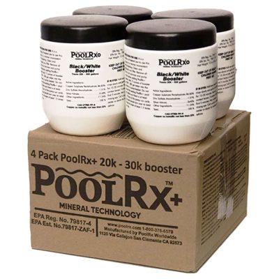 PoolRx Plus With Silver Black White 20K-30K Pools Booster 4-Pack Multi-Pack