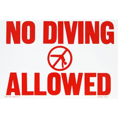 Valterra Swimming Pool No Diving Allowed Sign 18' x 12' B8725